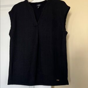 Jones New York Black V-Neck Blouse